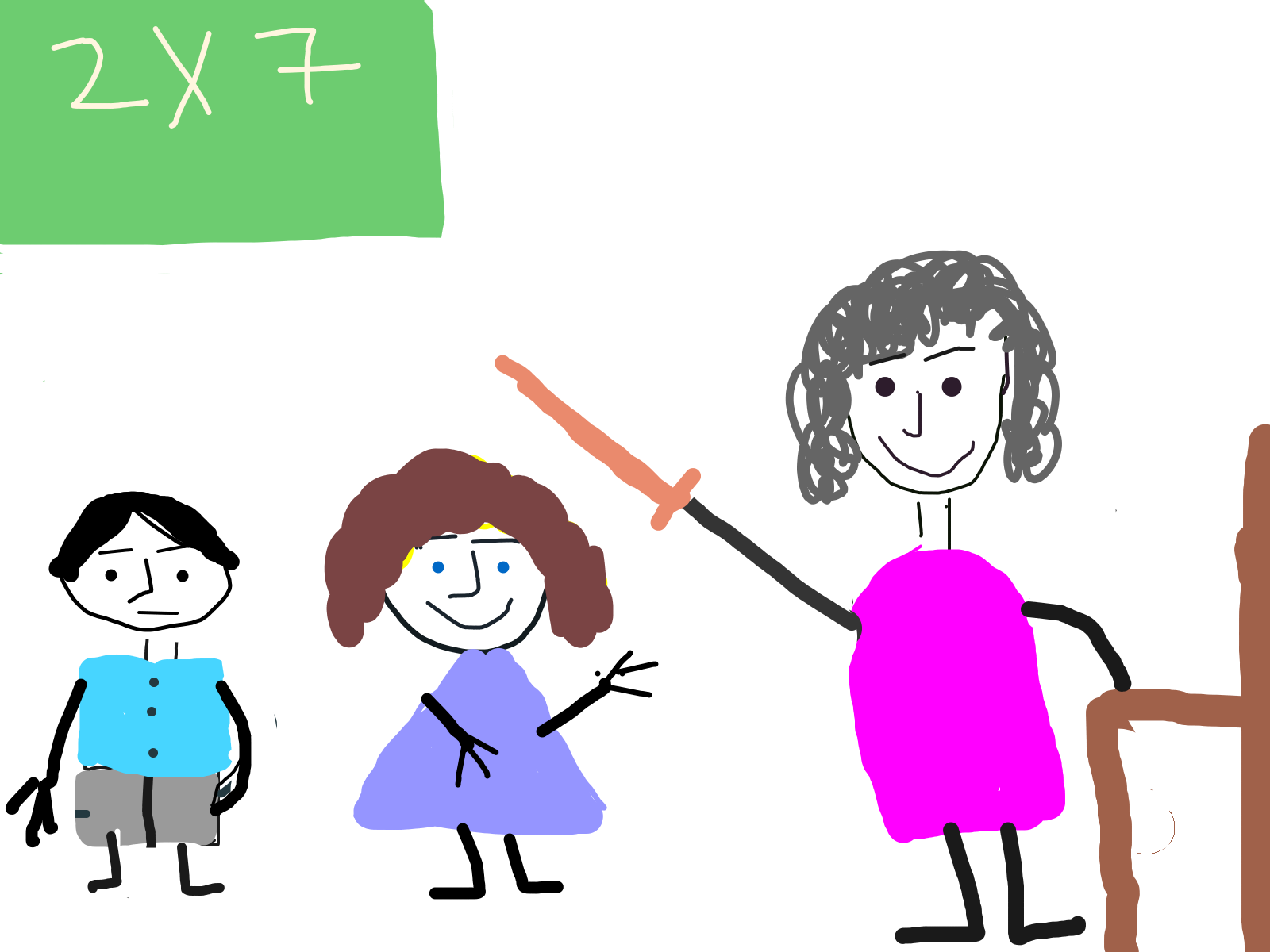 Classroom chaos scene