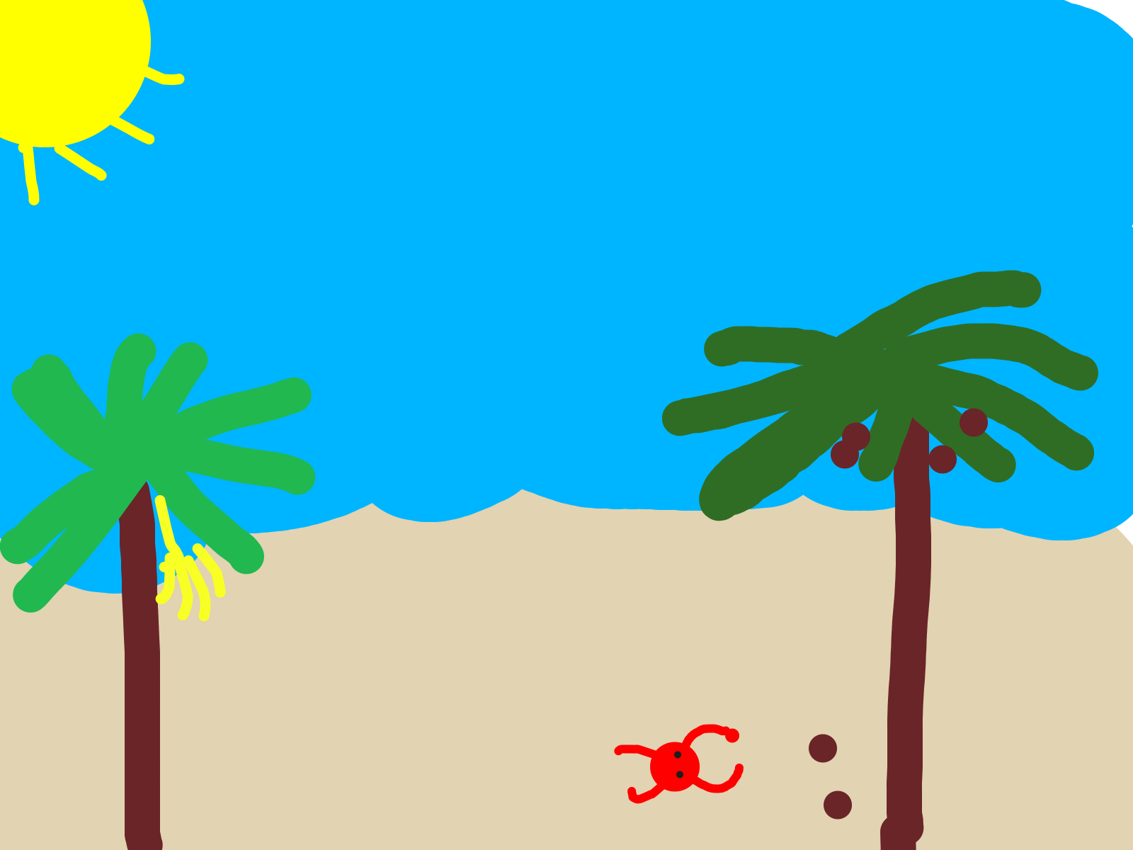 Kids reacting to the strong sun at the beach